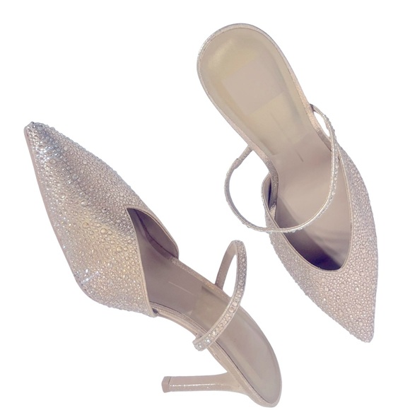NWOB $140 Dolce Vita Rhinestone Strap Pointed Toe Heels 8.5 - Picture 3 of 7